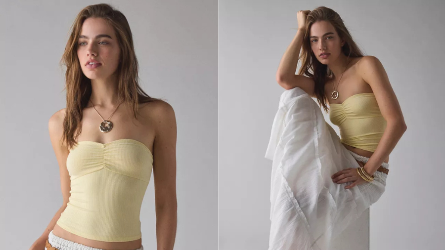 BDG Carla Sweetheart Neckline Ribbed Knit Tube Top