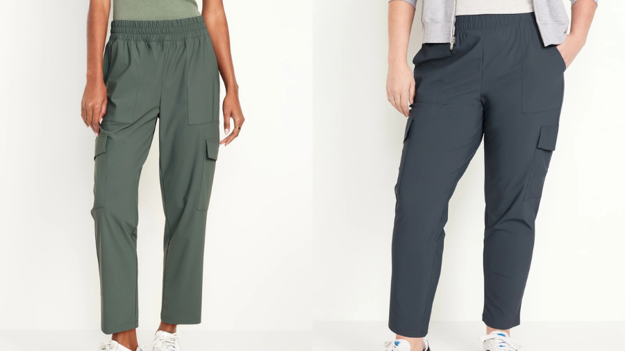 High-Waisted SleekTech Cargo Ankle Pants