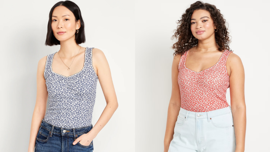 Ribbed Cinched-Front Tank Top from Old Navy