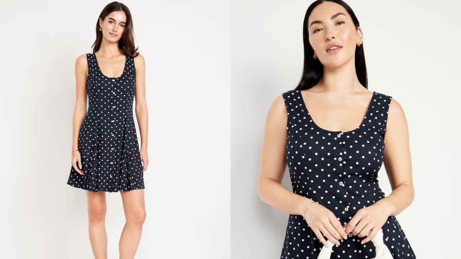 Sleeveless Crepe Button-Front Mini Dress from Old Navy