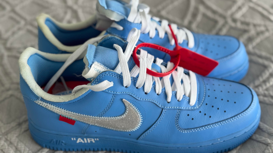 Authentic Off-White x Nike Air Force 1 Low - MCA University Blue Sneakers