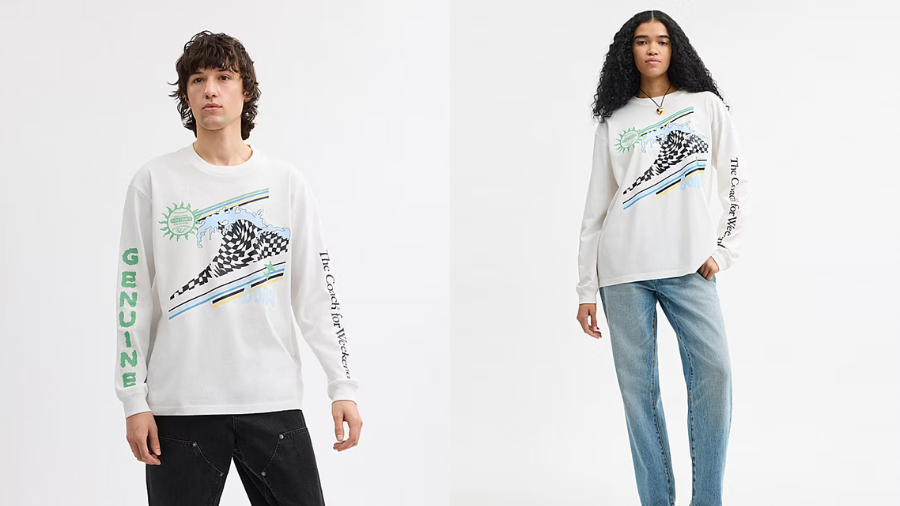 Coach Surf Long Sleeve Relaxed T-Shirt in Organic Cotton