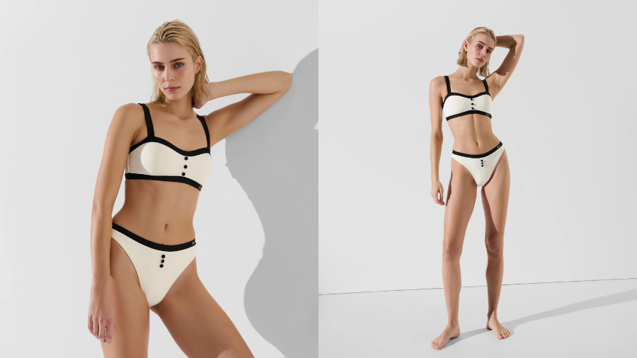 Karl Lagerfeld MONOCHROME BANDEAU BIKINI TOP