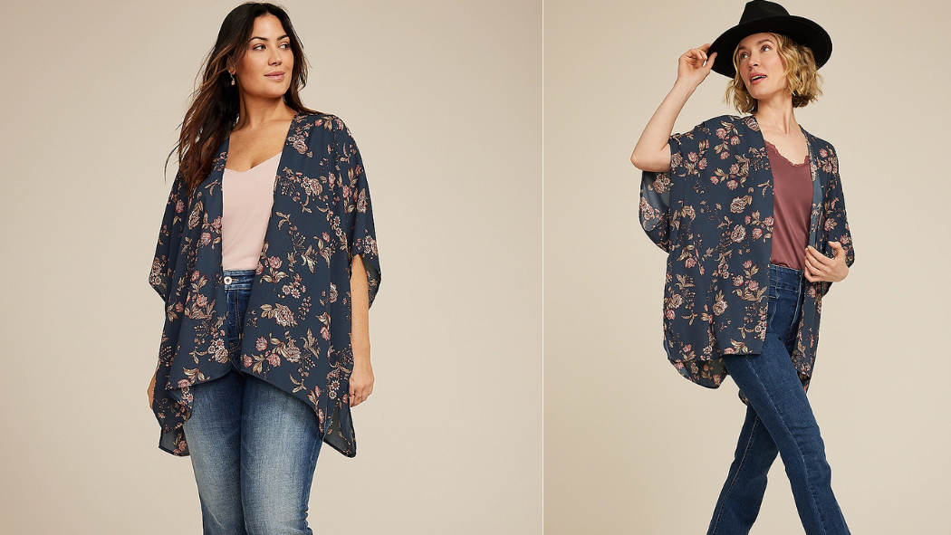 Maurices Georgette Floral Kimono
