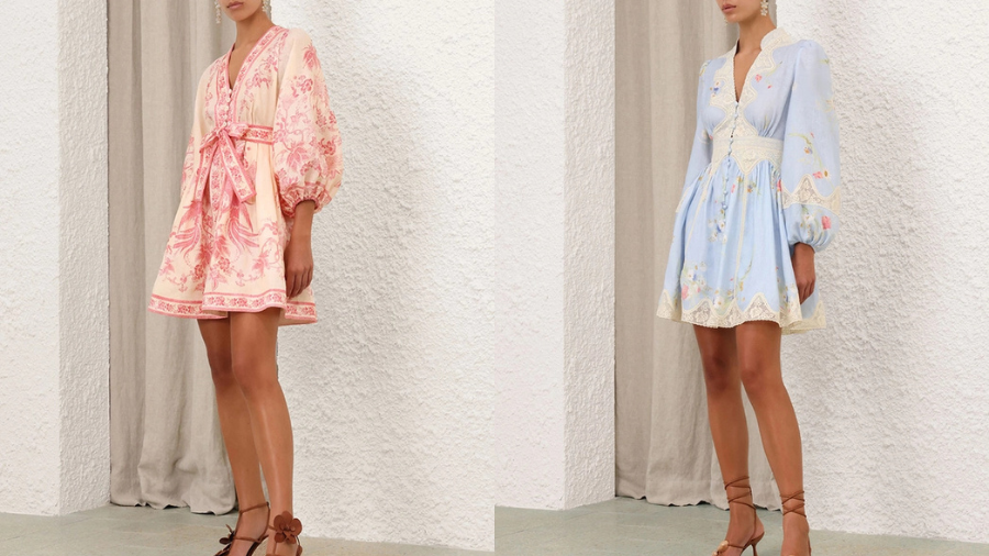 Zimmermann Lucky Plunge Mini Dress at Cettire