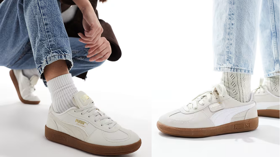 Puma Palermo Premium Trainers in Off-White