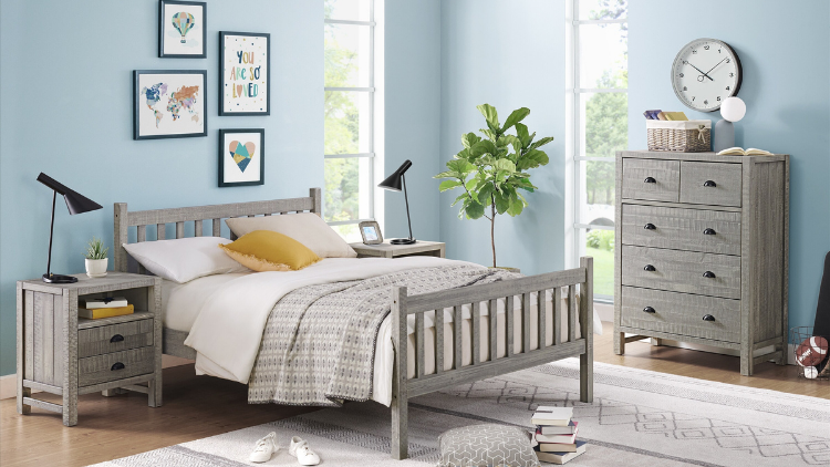 Windsor 4-Piece Bedroom Set With Panel, Driftwood Gray, Twin from Houzz: Complete Review