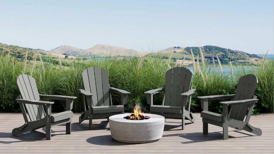 Loon Peak Elland HDPE Folding Adirondack Chair Set of 4: Wayfair’s Premium Outdoor Seating Solution