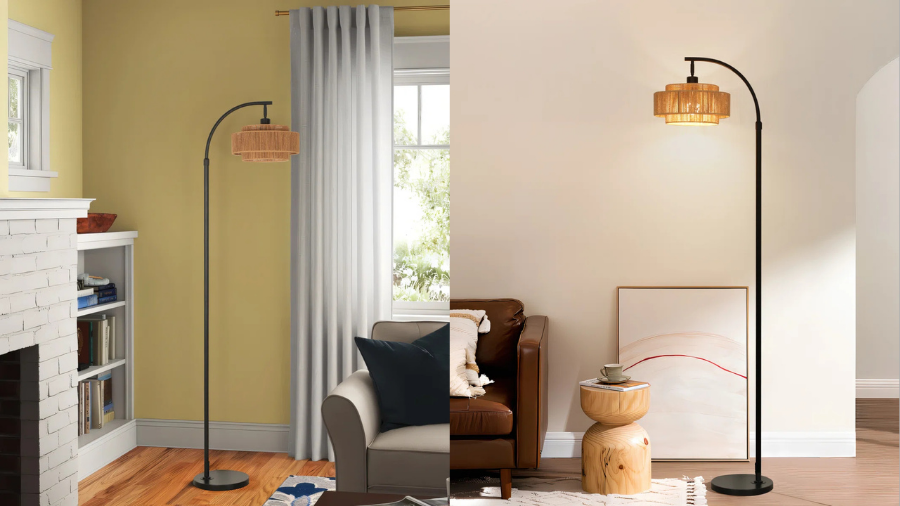 Aarzo 69.6 Arched Rattan Floor Lamp from Wayfair: The Perfect Blend of Style & Function
