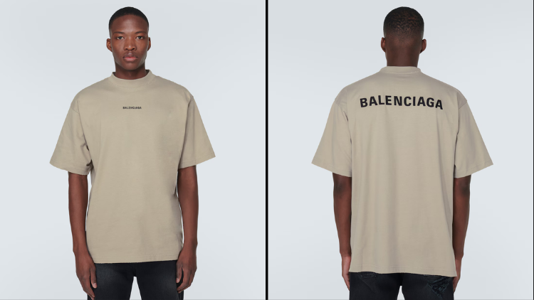 Balenciaga Logo Cotton Jersey T-Shirt from Mytheresa