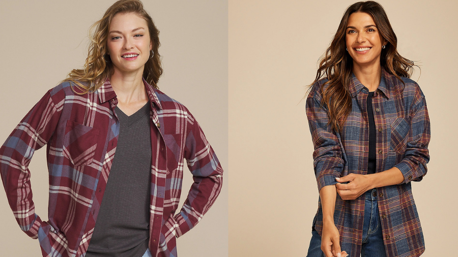 Maurices Plaid Button Down Boyfriend Shirt