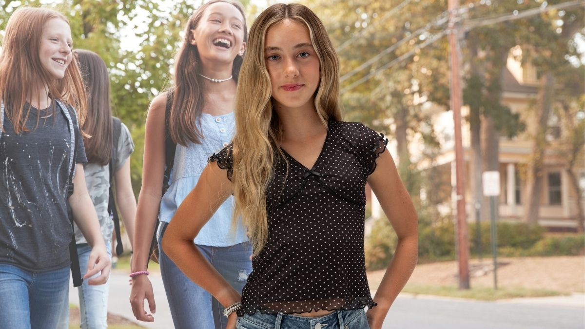 RSQ Girls Polka Dot Mesh Top