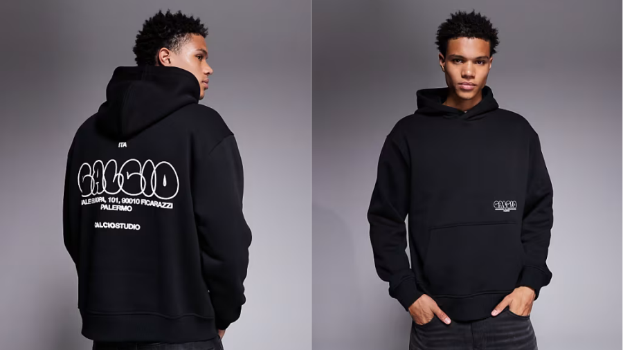 ASOS DESIGN Oversized Hoodie with Bubble Print in Black