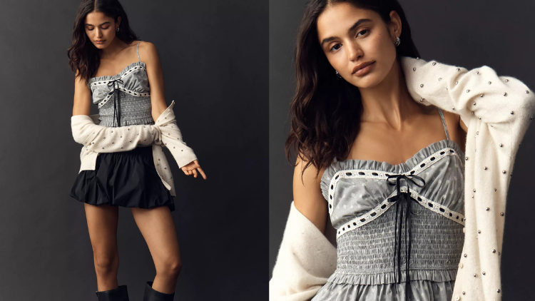 Maeve Smocked Bow Tank Top