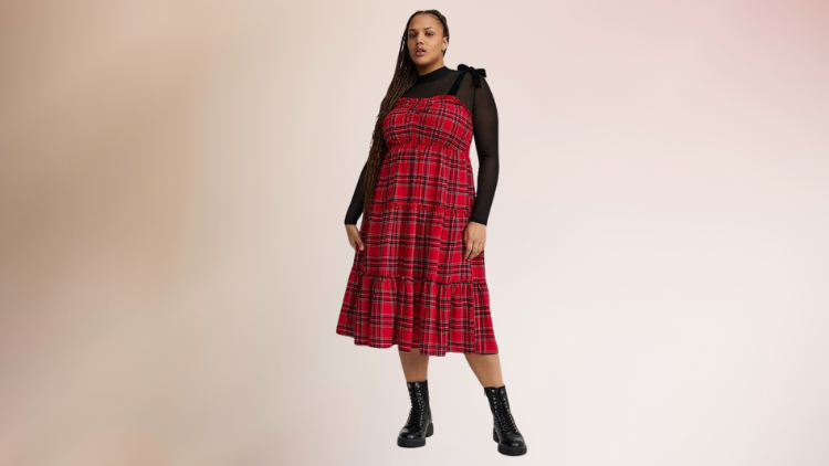 Torrid Smocked Tiered Midi Dress