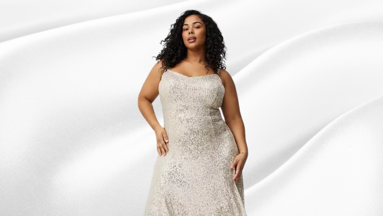 Torrid V-Neck Sequin Slip Maxi Dress