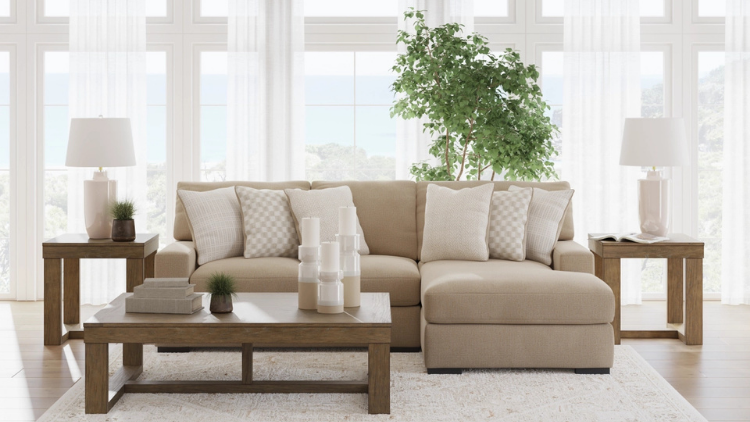 Stone Dune Larce 2‑Piece Next‑Gen Nuvella™ Performance Fabric Sofa Chaise: The Ultimate Ashley Sectional for Modern Homes