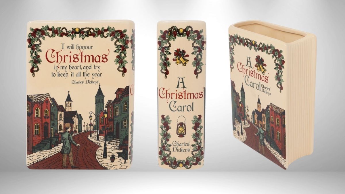 Steel Mill & Co. Large Book Vase: A Christmas Carol Edition – Festive Literary Decor