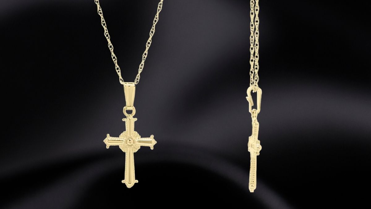 Children’s Beaded Cross in 14K Yellow Gold: A Timeless Religious Gift