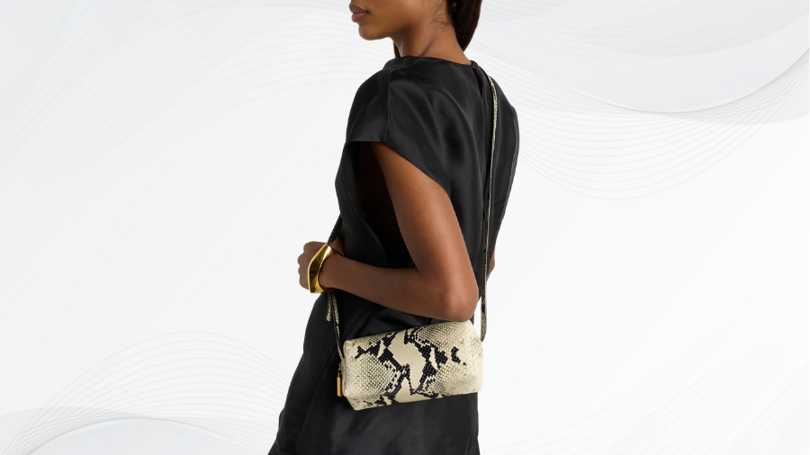 Khaite Kye Mini Snake-Effect Leather Crossbody Bag