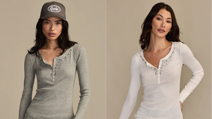 Lucky Brand's Embellished Henley Top