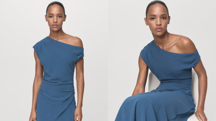 Mango US Asymmetrical Midi-Dress