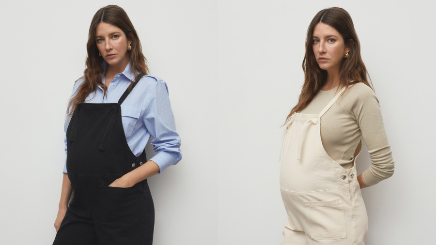 Mango US Maternity Denim Dungarees