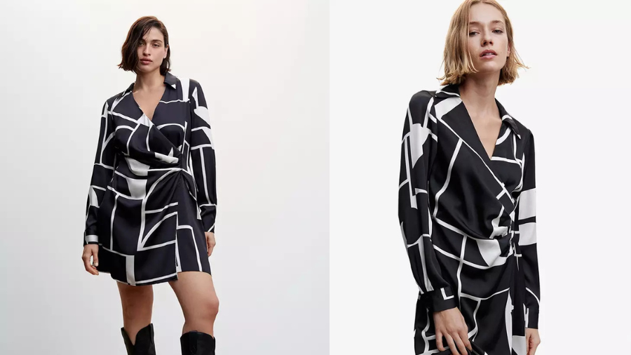 Mango's Printed Satin Dress