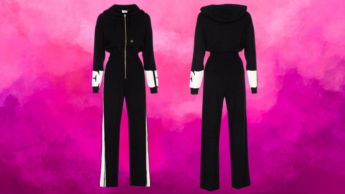 Why the Elisabetta Franchi Shiny Bands Jumpsuit Balances Luxury and Sporty Style