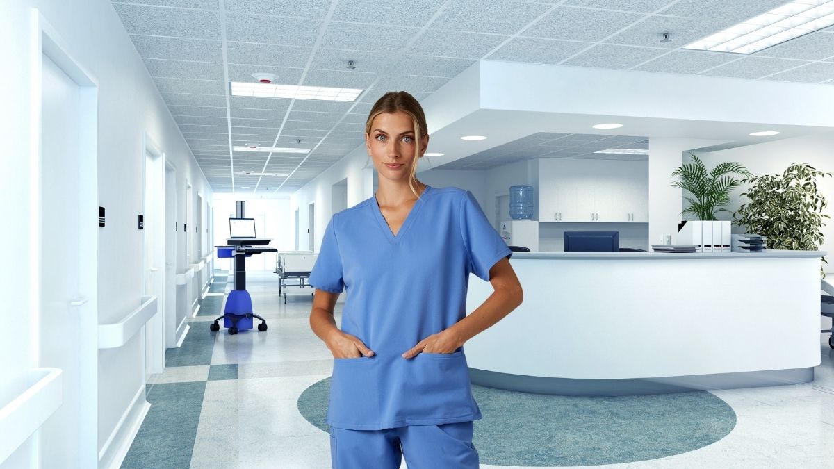 Women’s 2-Pocket V-Neck Scrub Top: Comfort Meets Functionality for Healthcare Professionals