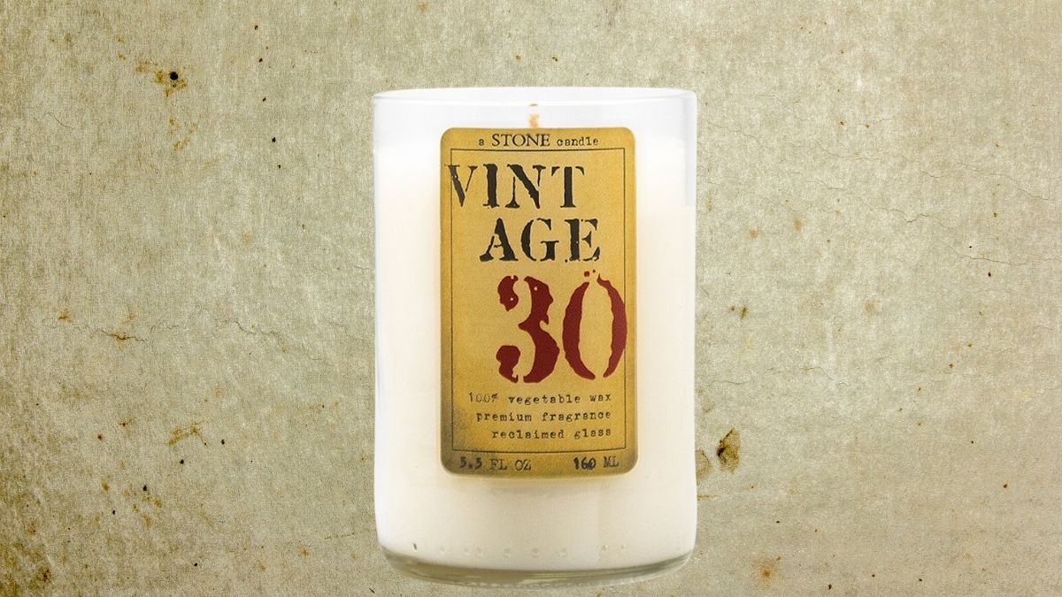 Stone Candles Handmade 5.5oz Everyday Reclaimed Bottle Candle – Grain: Sustainable Luxury for Your Home