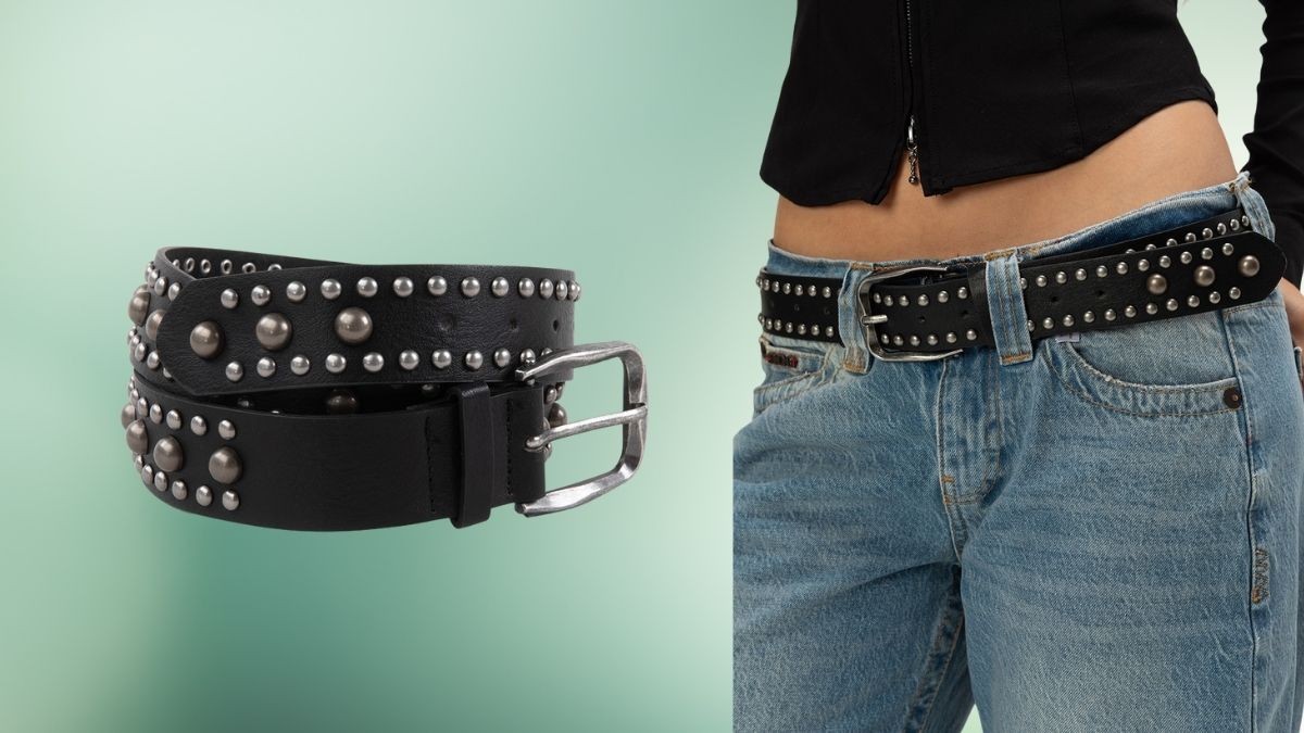Gwen Multi Dome Stud Belt: Rock Your Style with Edgy Faux Leather Elegance