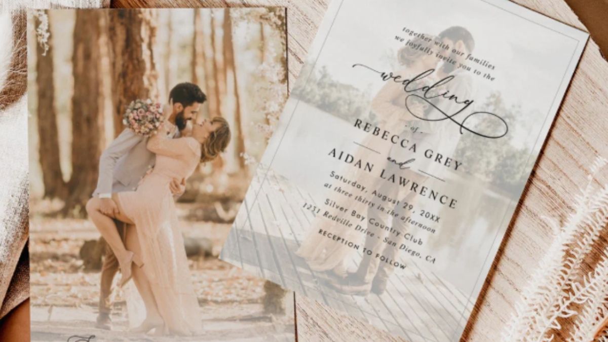 Simple Black & White Overlay Photo Wedding Invitation: Elegance Meets Affordability