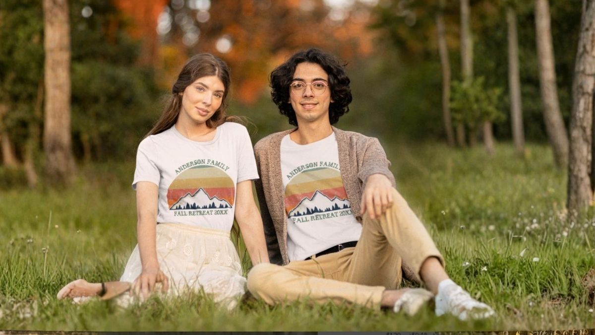 Create Lasting Family Memories with Custom Fall Retreat Sunset Monogram T-Shirts