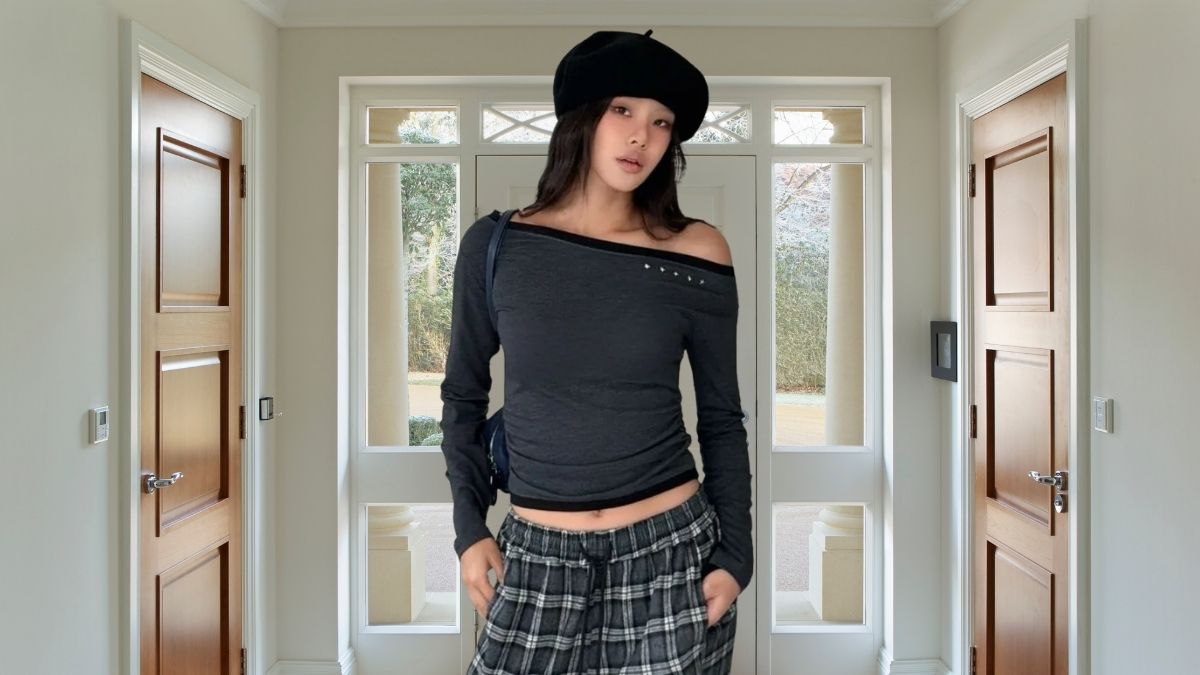 How Does the Seoulchic Off-Shoulder Studded T-Shirt Elevate a Simple Outfit?