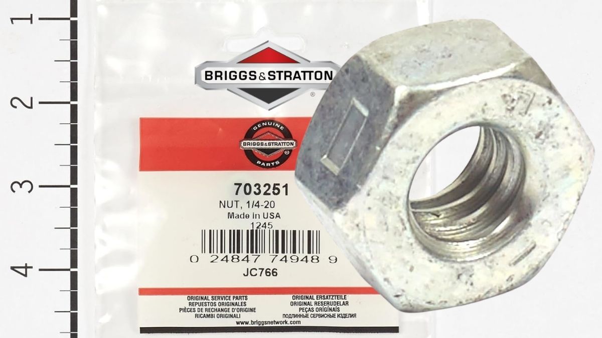 Briggs & Stratton 705876 OEM 1/4-20 Nut: Durable, Precision Fit for Reliable Engine Performance